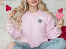 Load image into Gallery viewer, candy heart crewneck in light pink
