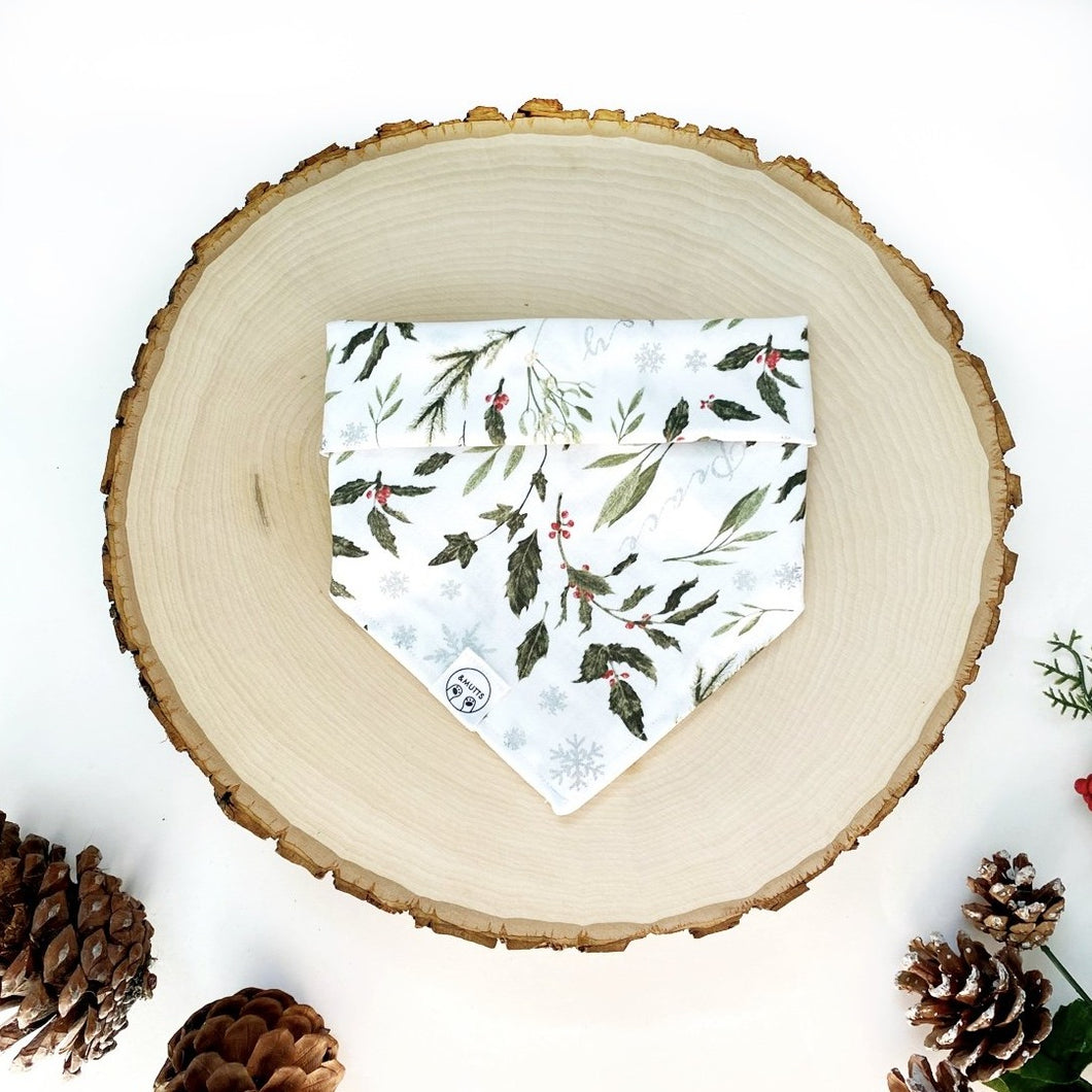 under the mistletoe dog bandana