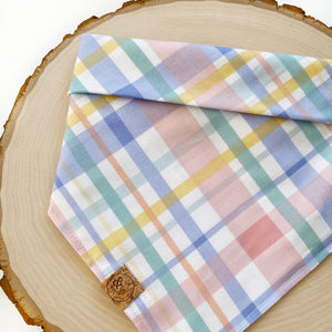 springtime plaid dog bandana