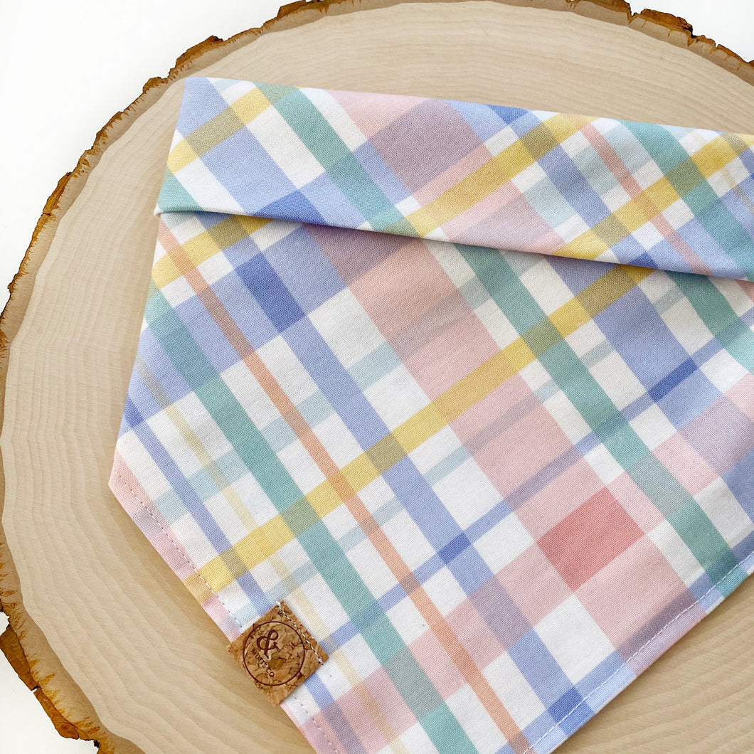 springtime plaid dog bandana
